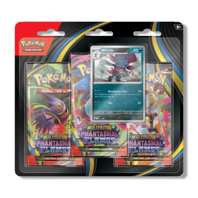 Phantasmal Flames 3‑Pack Blister (Weavile) | Icehawk Collectibles